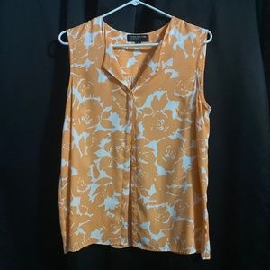 Sleeveless button down blouse